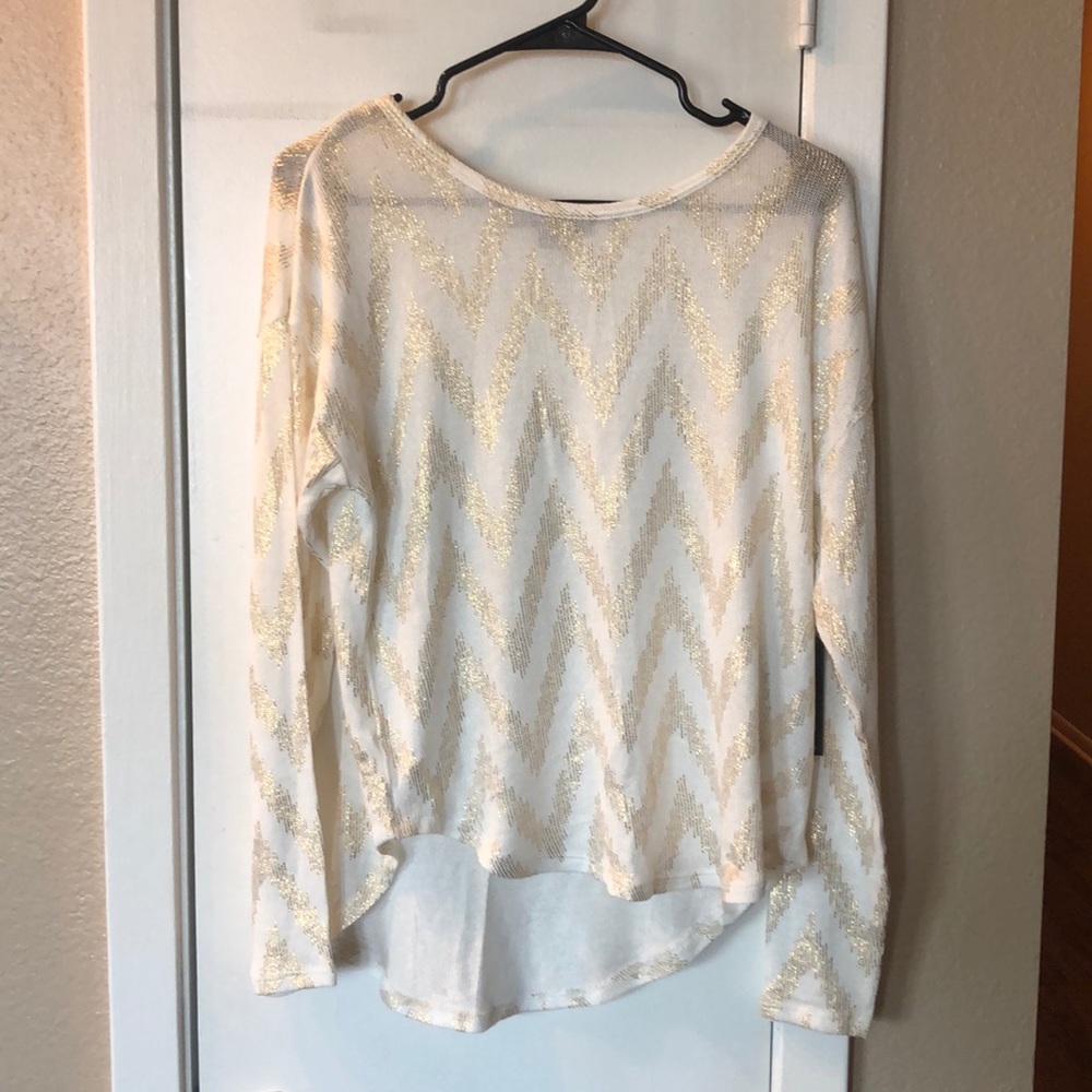 NWT White and Gold Long Sleeve